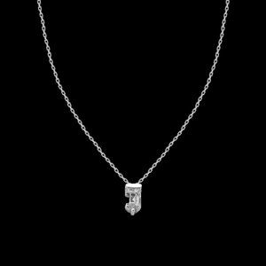 Crystal & Silvertone with Swarovski Alphabet Personalized Necklace -18" Letter-J